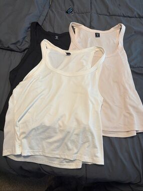 SHEIN Ribbed Tank Trio in Black, White, and Blush